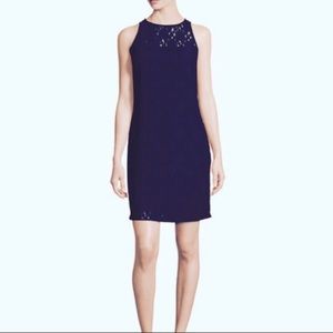 NWOT Michael Kors Floral Lace Sheath Dress Sleeveless Navy Sz 8